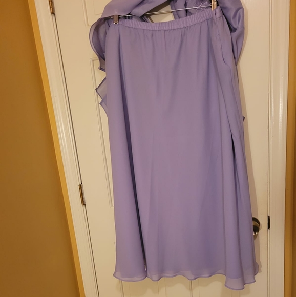 Roaman's Beautiful 2 pc Light Purple Chiffon Skirt Set size 34 W. Skirt … - Picture 4 of 8